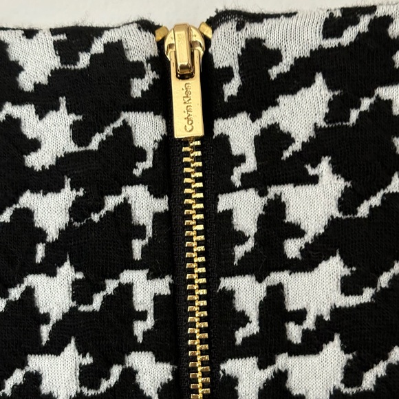 Calvin Klein Black/White Houndstooth Classic A-Line Dress - Picture 5 of 8